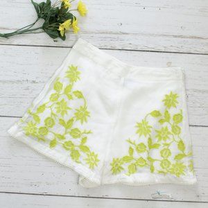 Topshop HR Neon Floral Embroidered Chiffon Shorts 2